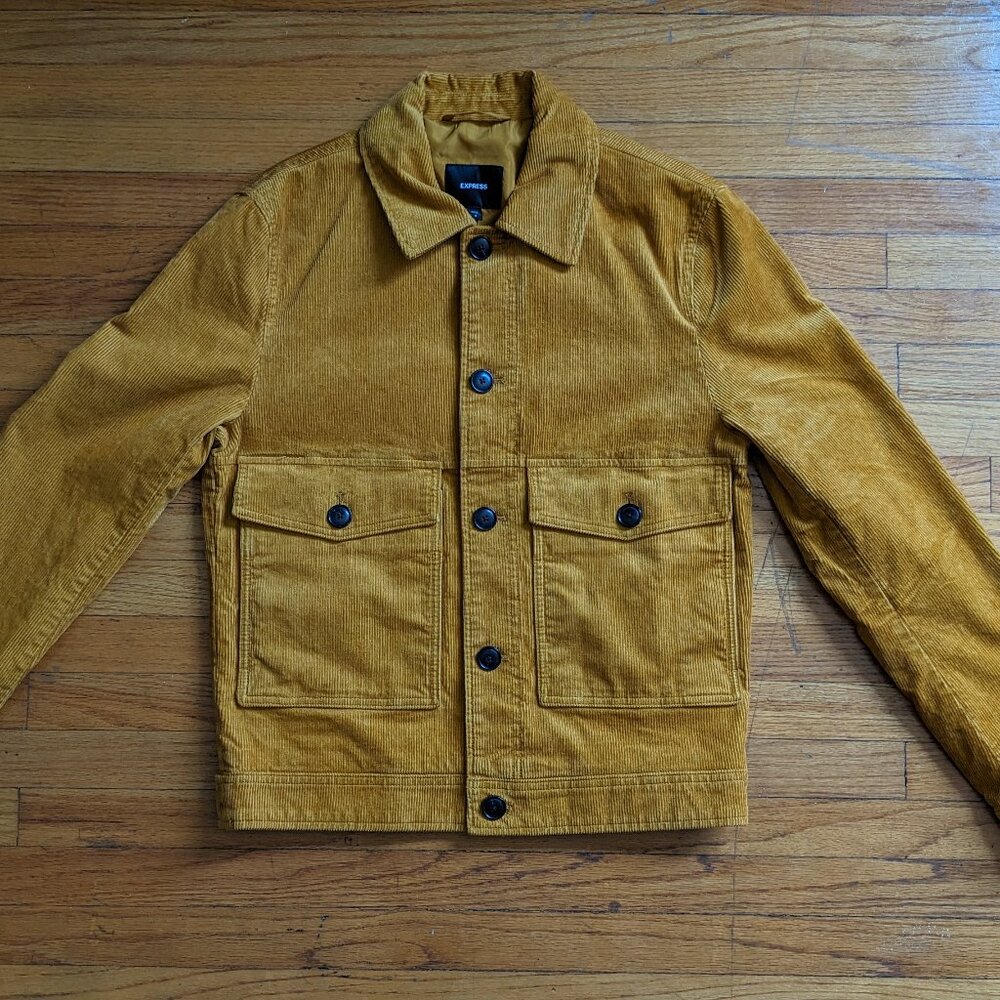 Express // Men’s Corduroy Bomber Jacket // Yellow // S